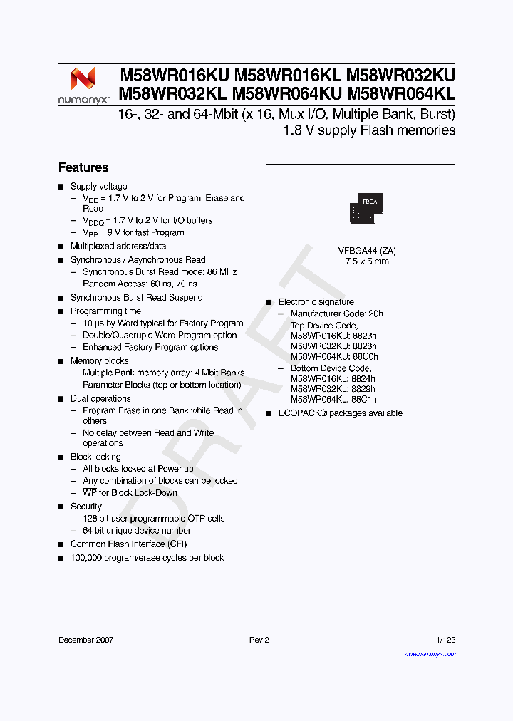 M58WR016KL60ZA6U_6850512.PDF Datasheet