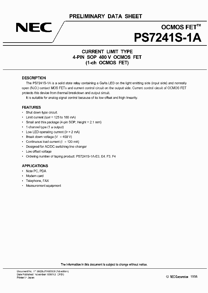 PS7241S-1A-E3_6860894.PDF Datasheet