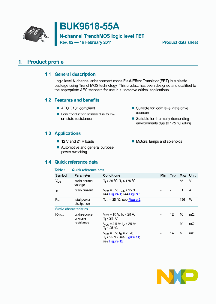 BUK9618-55AT3_6861614.PDF Datasheet