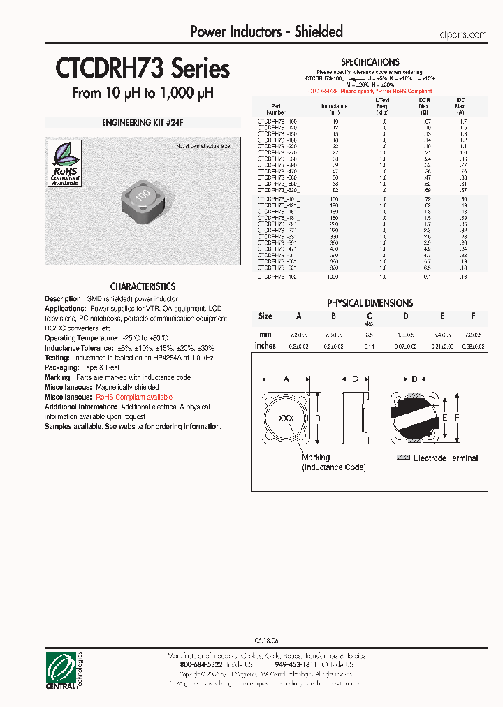 CTCDRH73F-151K_6873467.PDF Datasheet