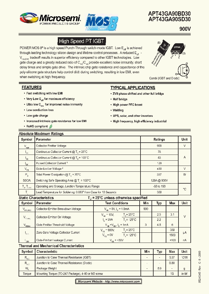 APT43GA90SD30_6872720.PDF Datasheet