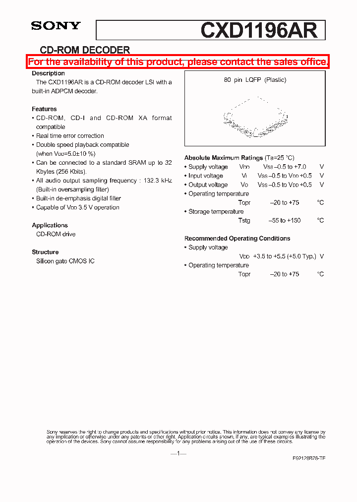 CXD1196AR_6873890.PDF Datasheet