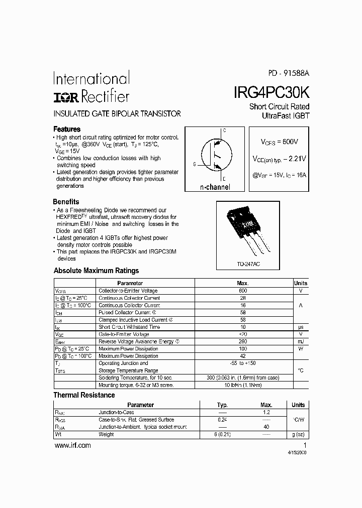 IRG4PC30K-E_6878823.PDF Datasheet