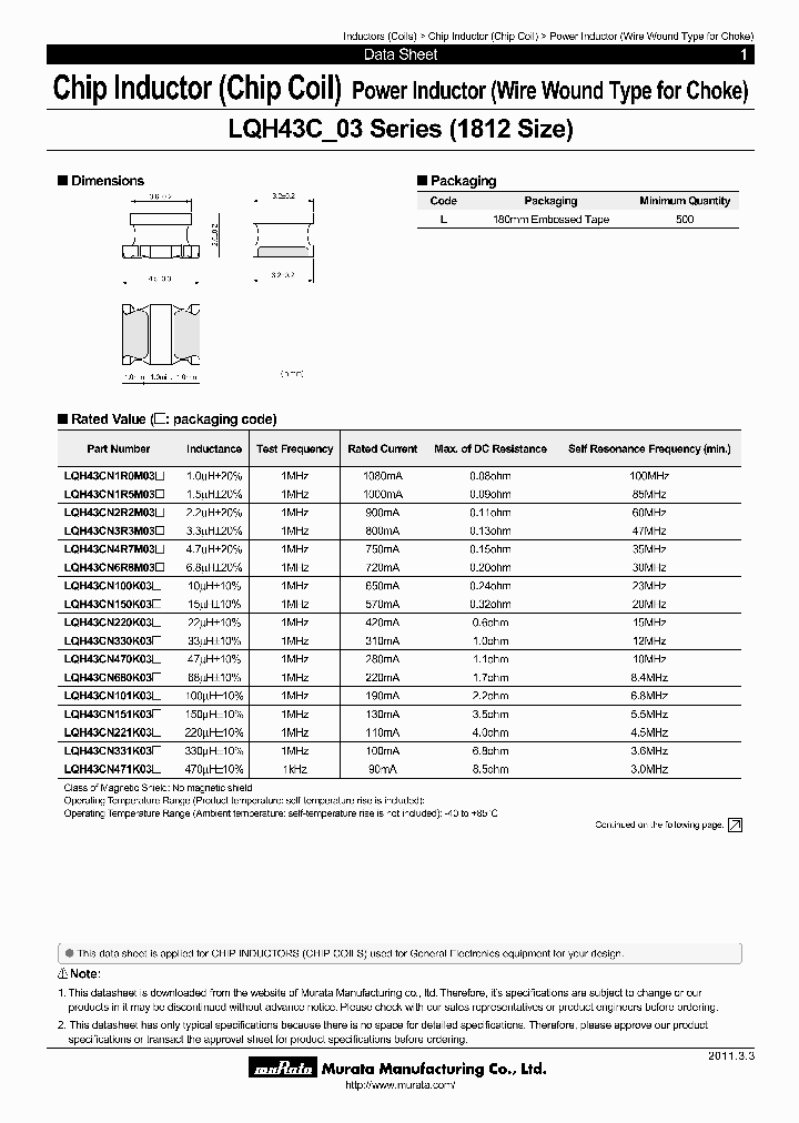 LQH43CN331K03P_6957376.PDF Datasheet