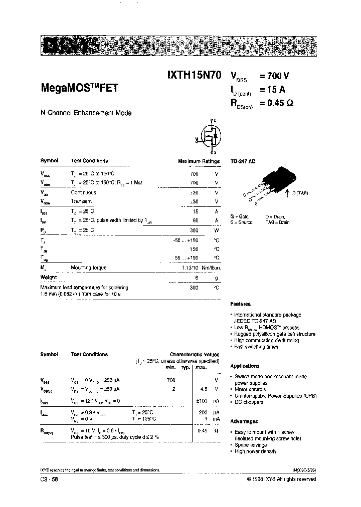 IXTH15N70_6892735.PDF Datasheet