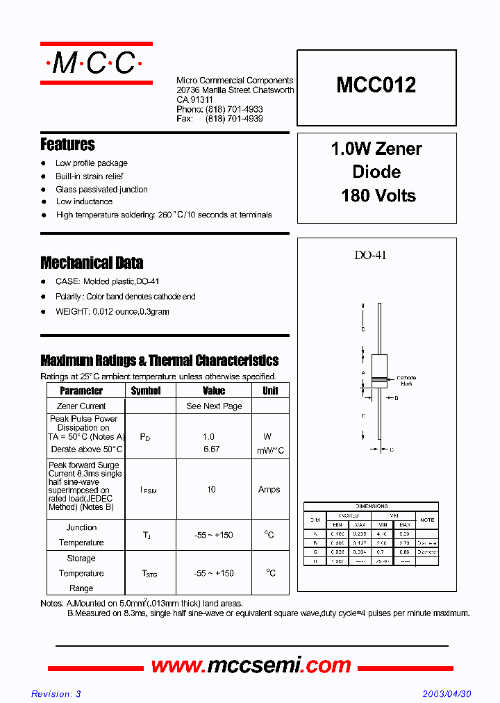 MCC012-TP_6903511.PDF Datasheet