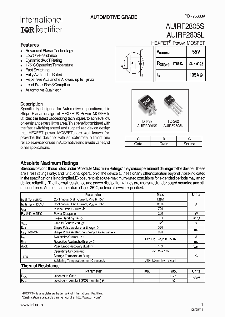 AUIRF2805L_6904999.PDF Datasheet