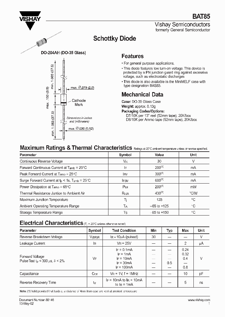 BAT85_6913599.PDF Datasheet