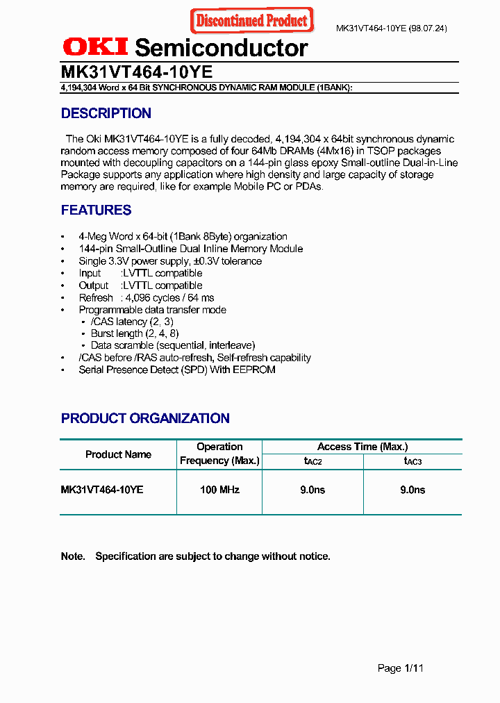 MK31VT464-10YE_6914818.PDF Datasheet