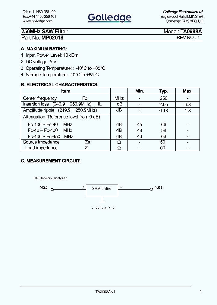 GOLLEDGEELECTRONICSLTD-MP02018_6931140.PDF Datasheet