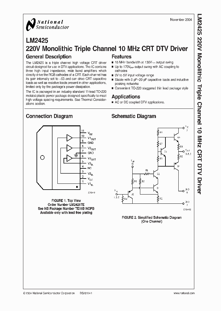NATIONALSEMICONDUCTORCORP-LM2425TE_6958519.PDF Datasheet