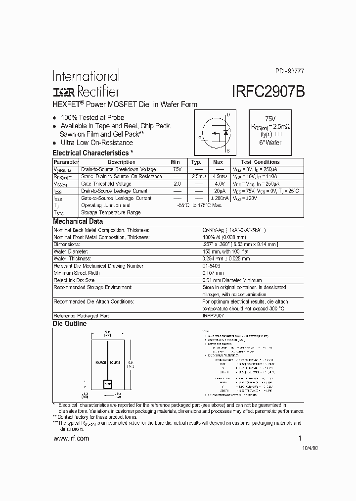 IRFC2907BPBF_6965398.PDF Datasheet