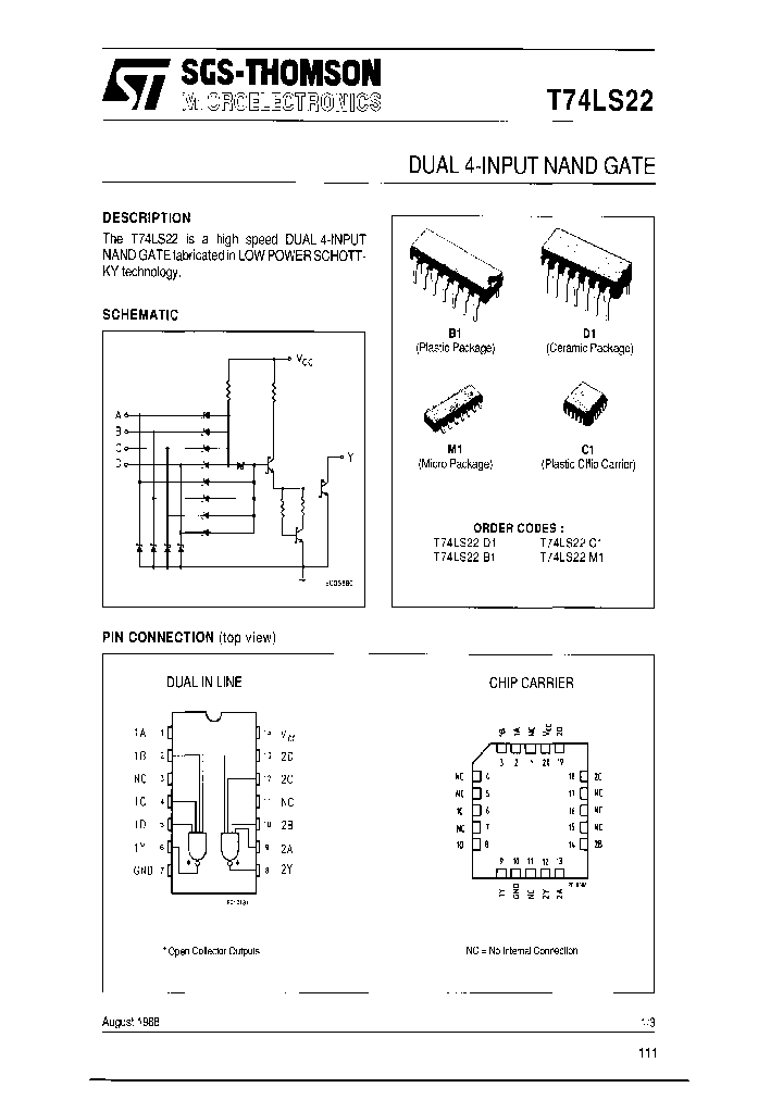 STMICROELECTRONICS-T74LS22B1_6966976.PDF Datasheet
