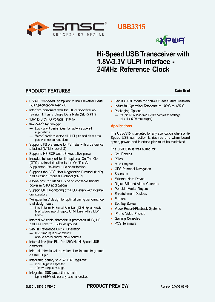 STANDARDMICROSYSTEMSCORP-USB3315C-CP-TR_6970560.PDF Datasheet