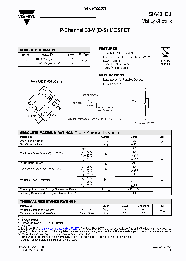 SIA421DJ-T1-E3_6973298.PDF Datasheet