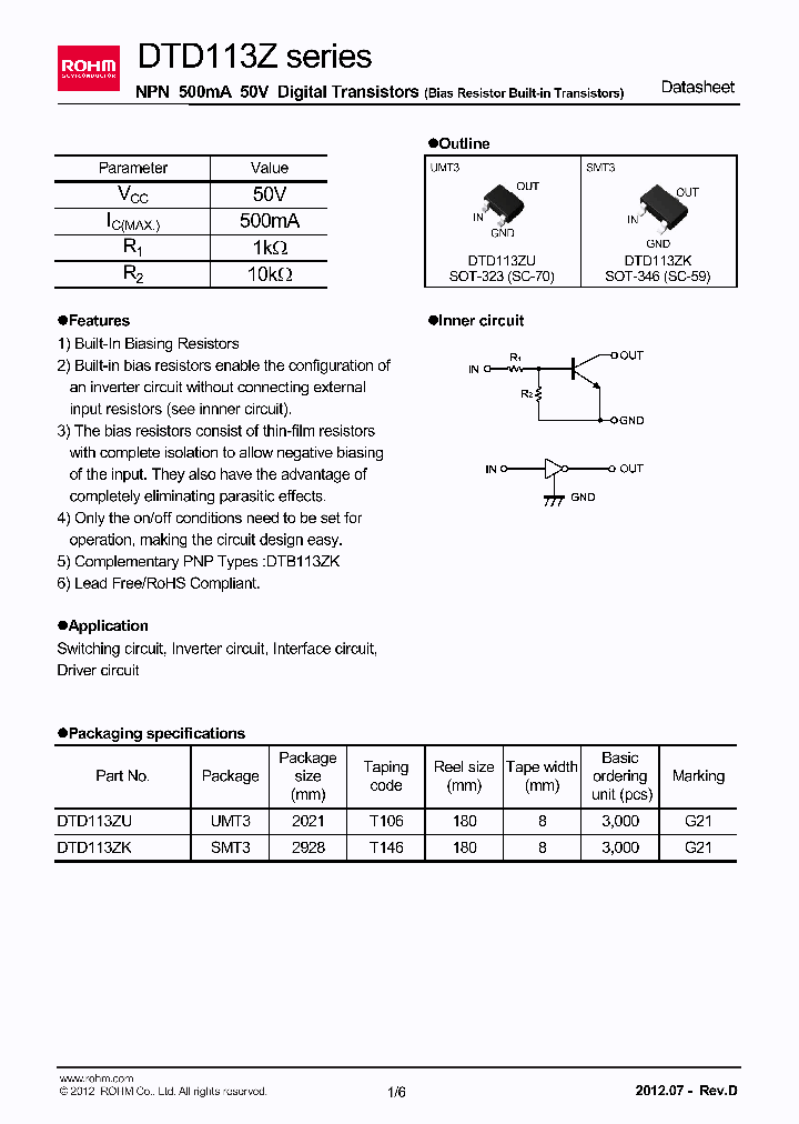 DTD113Z_6980579.PDF Datasheet
