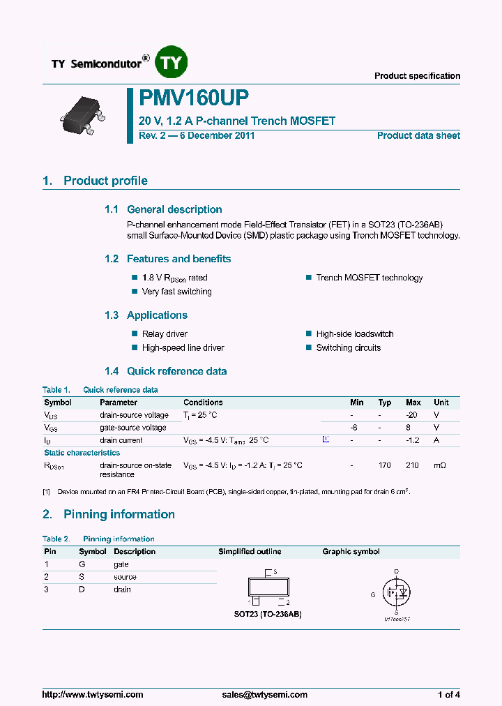 PMV160UP_6987179.PDF Datasheet