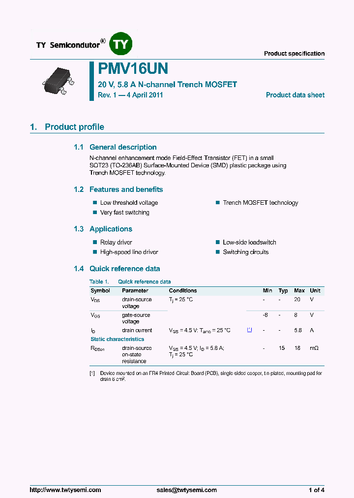 PMV16UN_6987180.PDF Datasheet