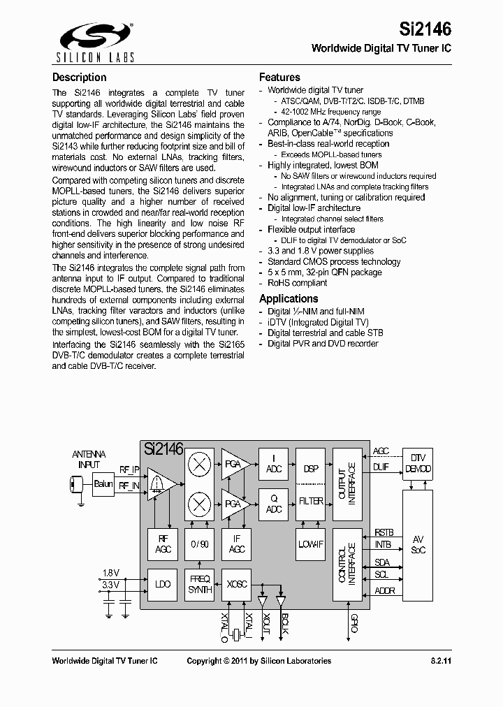 SILICONLABORATORIES-SI2146_6989457.PDF Datasheet
