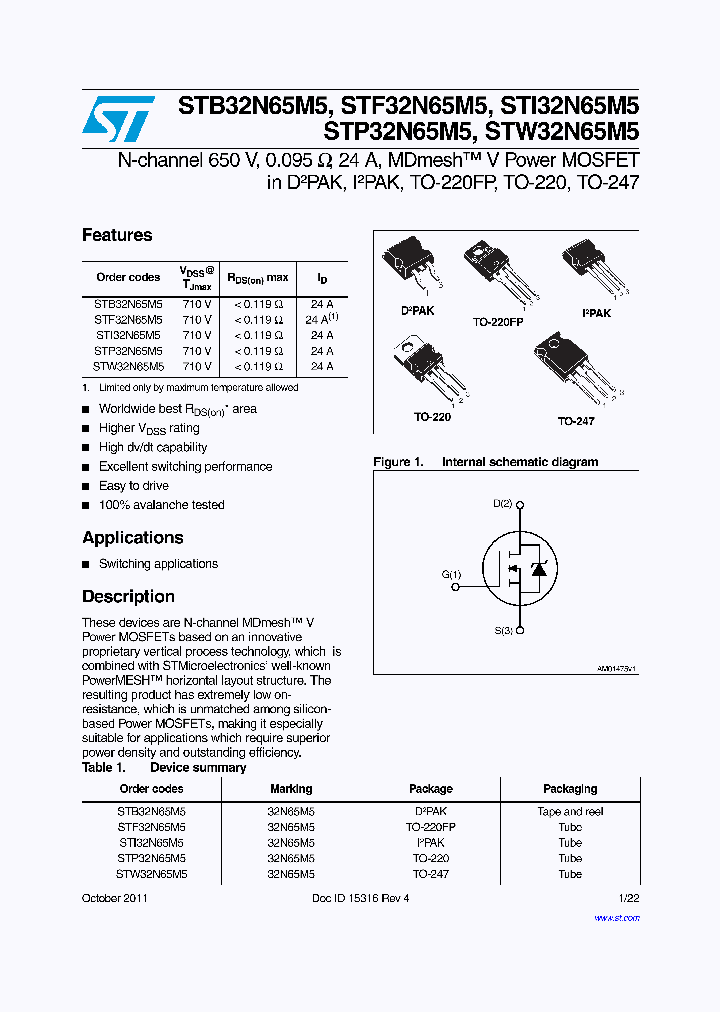 STI32N65M5_6989603.PDF Datasheet