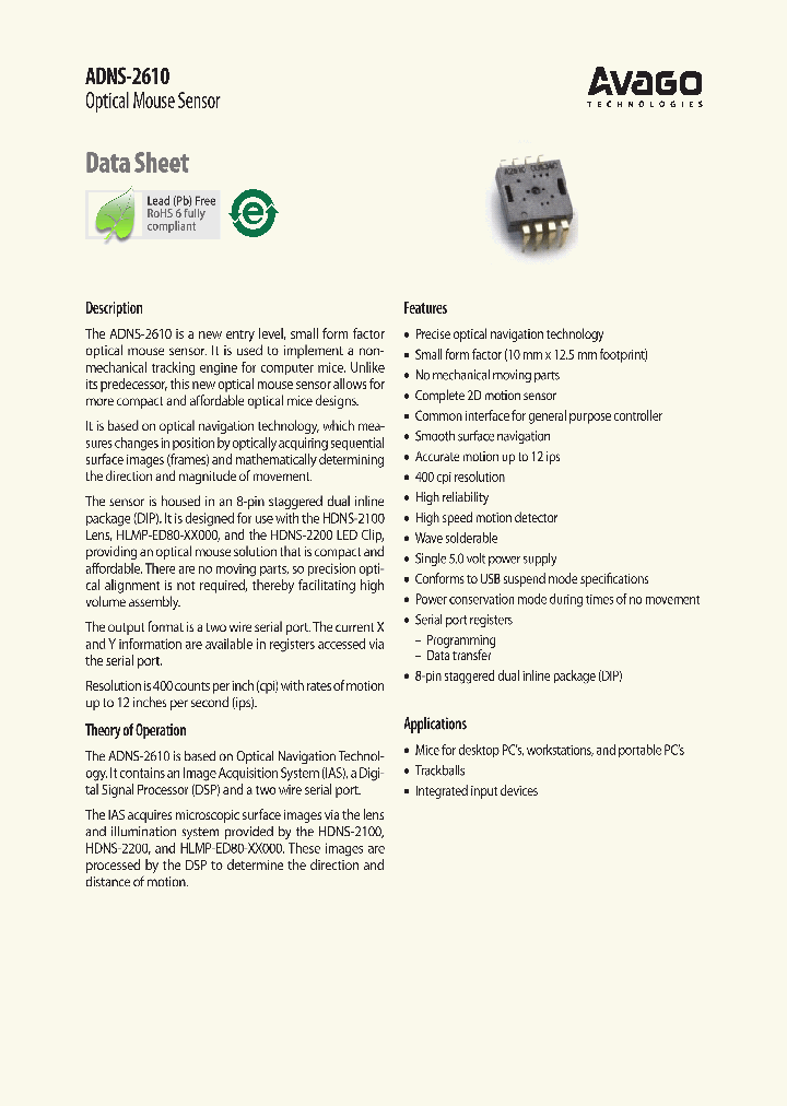 ADNS-2610_7007775.PDF Datasheet