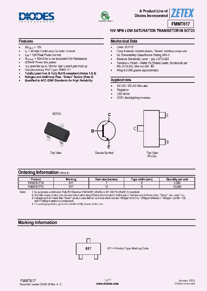FMMT617TC_7009167.PDF Datasheet