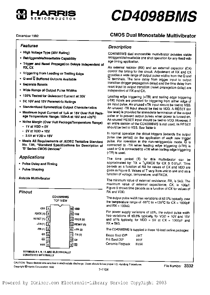 CD4098BDMSR_7014934.PDF Datasheet