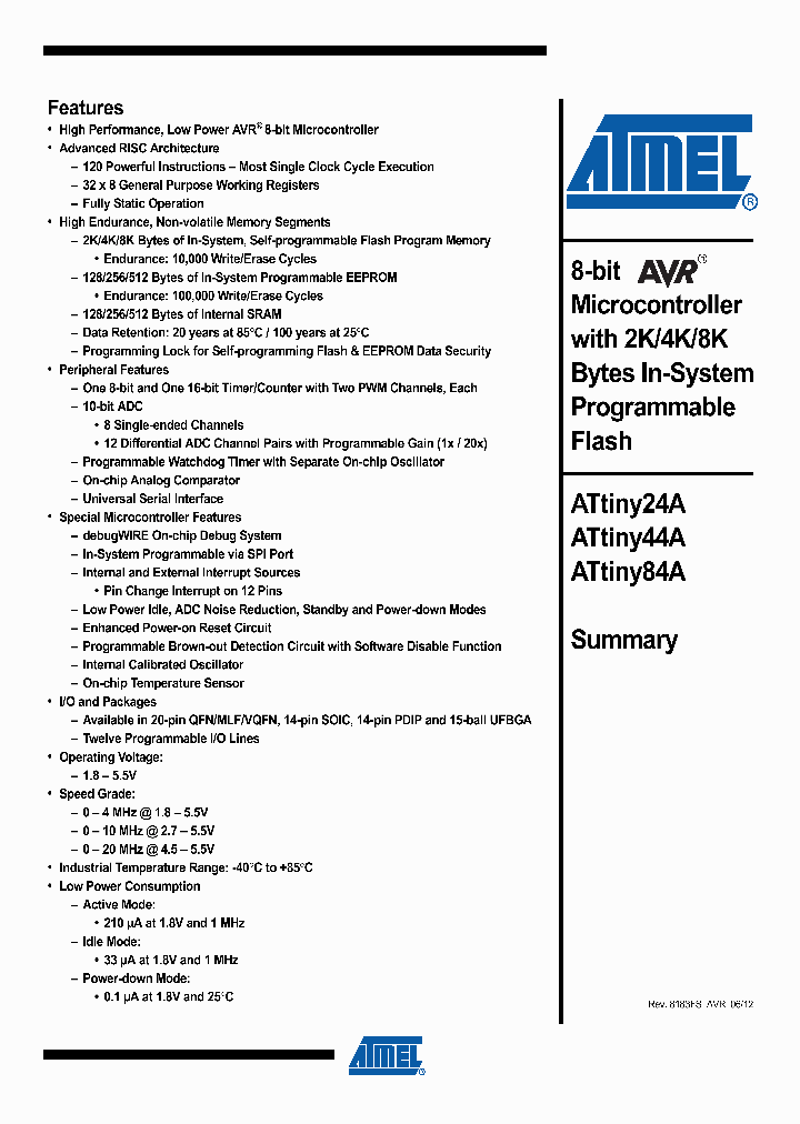 ATTINY84A-SSFR_7029275.PDF Datasheet