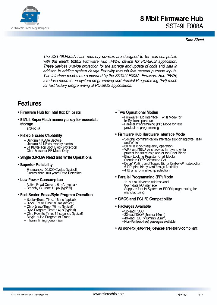 SST49LF008A-33-4C-EIE_7038720.PDF Datasheet