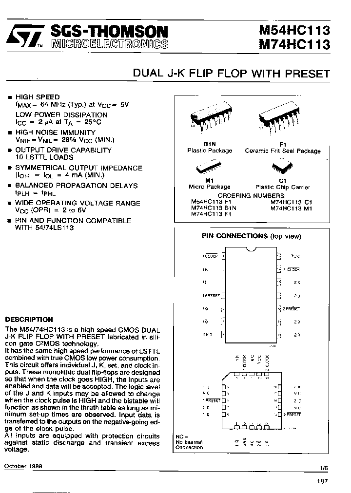 STMICROELECTRONICS-M74HC113B1N_7064667.PDF Datasheet