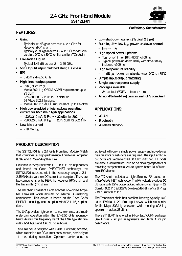 SST12LF01-QDF_7067737.PDF Datasheet