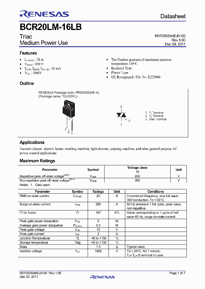 BCR20LM-16LB_7094450.PDF Datasheet