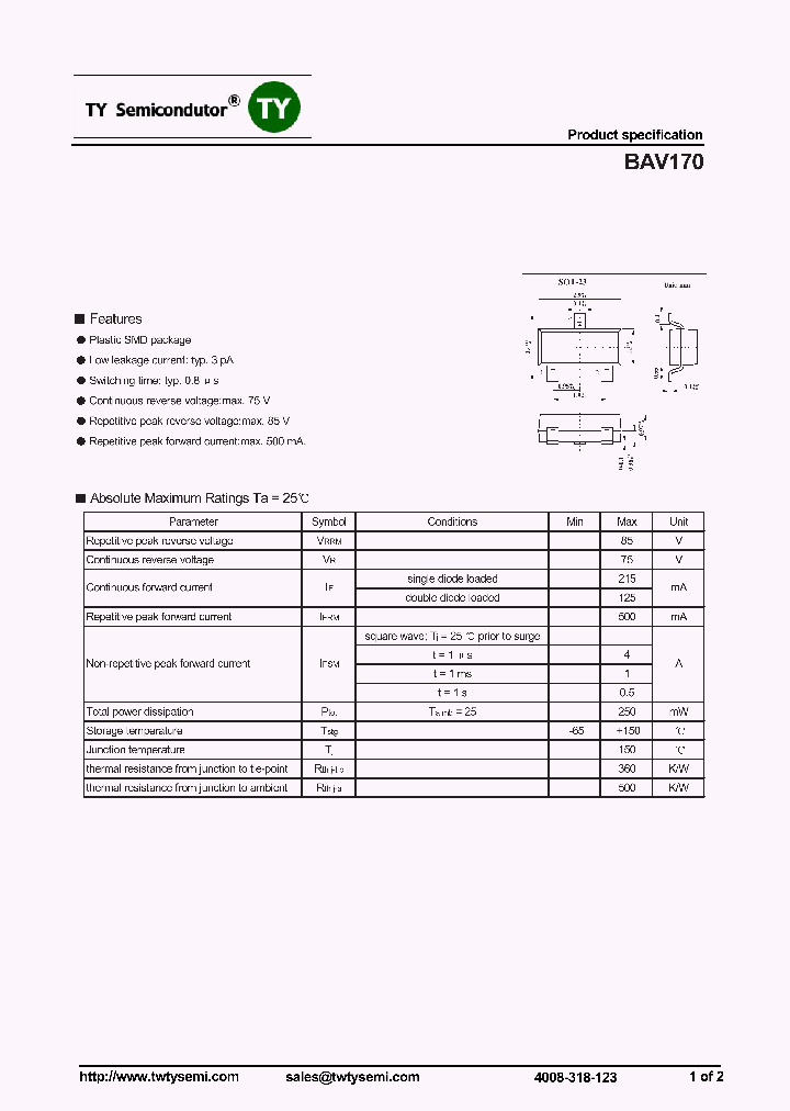 BAV170_7100839.PDF Datasheet