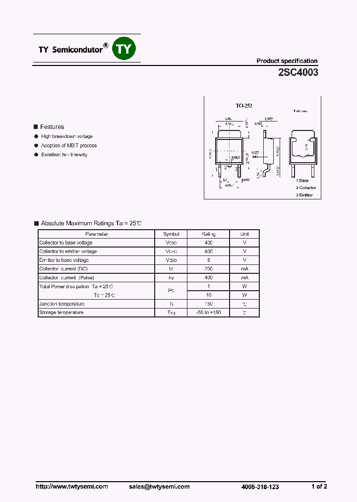 2SC4003_7100383.PDF Datasheet