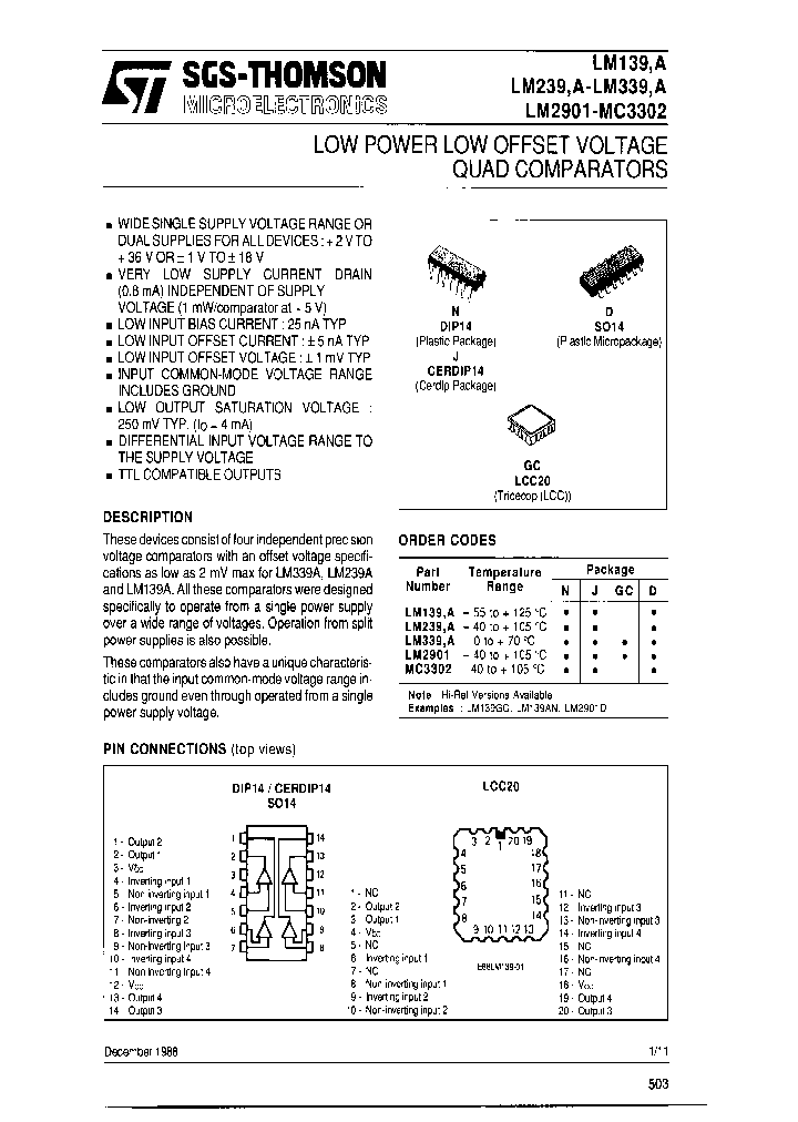 STMICROELECTRONICS-MC3302J_7087955.PDF Datasheet