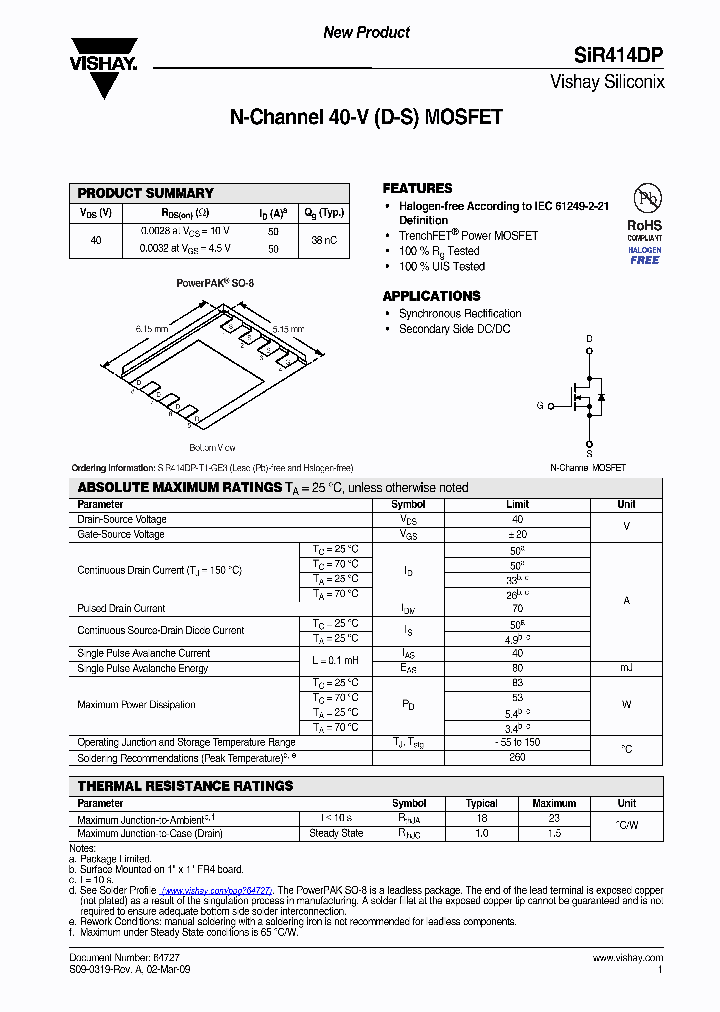 SIR414DP-T1-GE3_7147365.PDF Datasheet