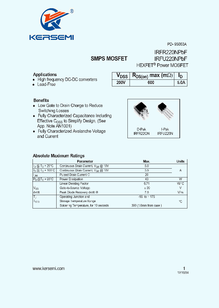 IRFU220NPBF_7152142.PDF Datasheet