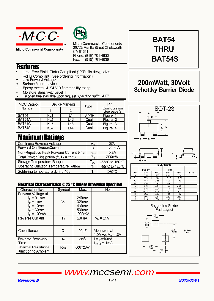BAT54C-TP_7156296.PDF Datasheet