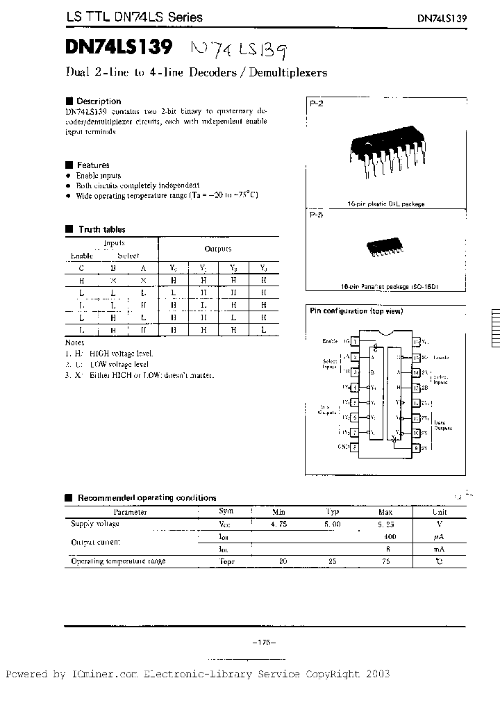 DN74LS139_7159870.PDF Datasheet