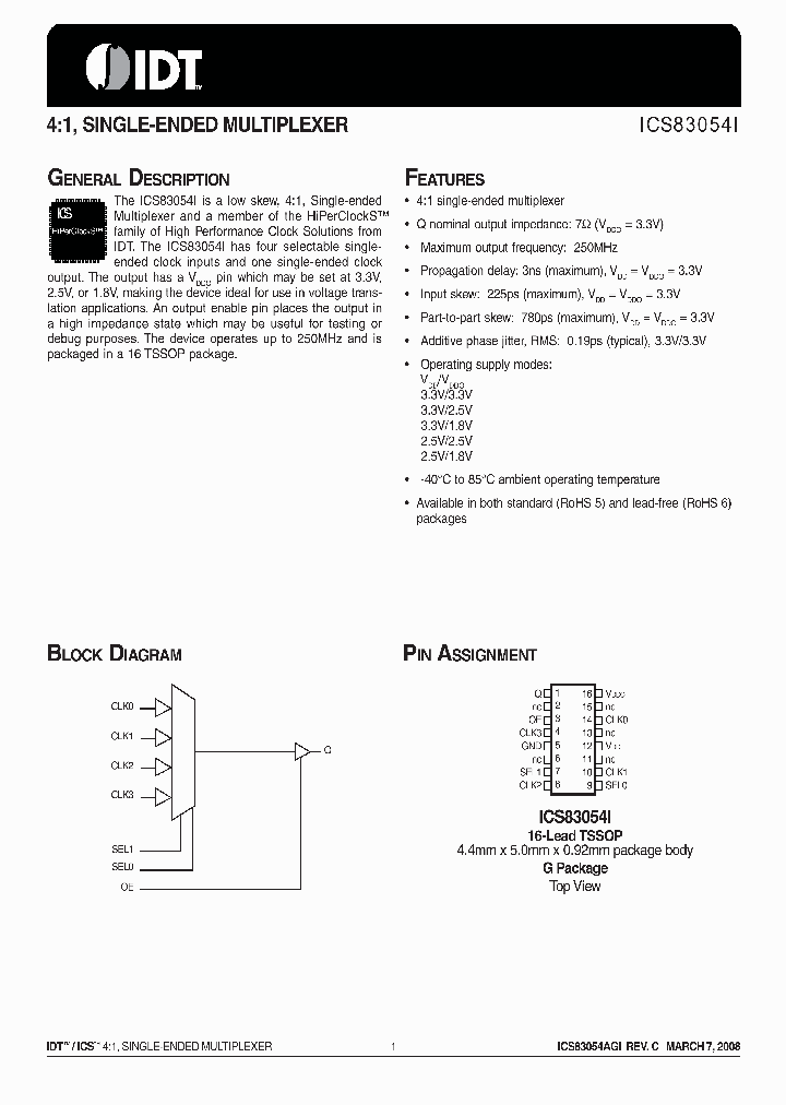ICS83054AGI_7162872.PDF Datasheet
