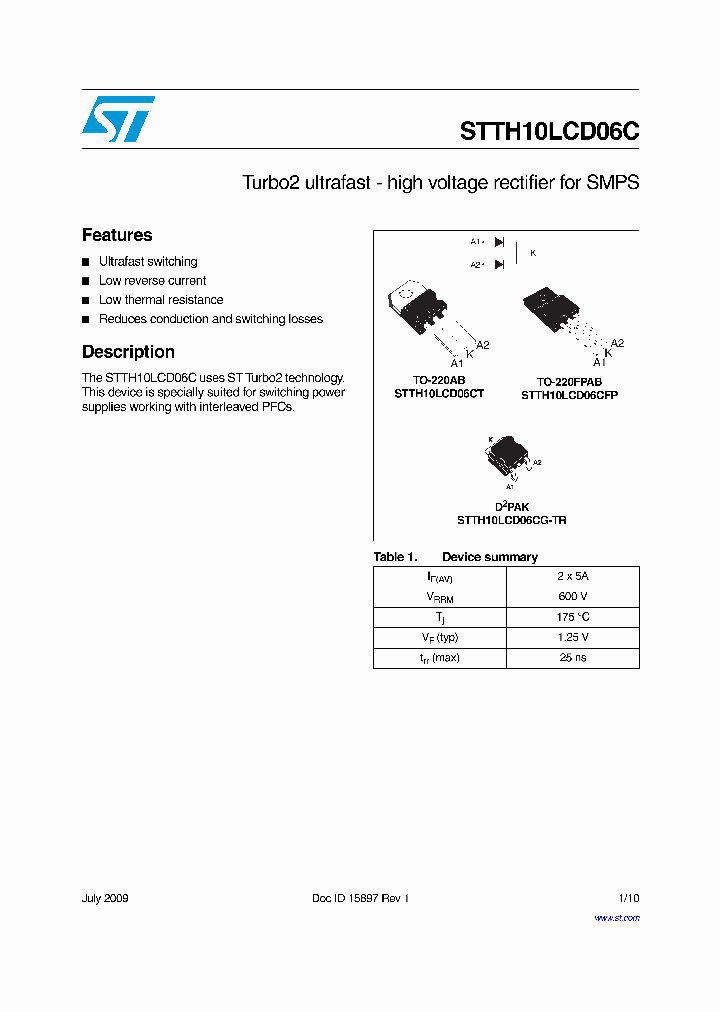 STTH10LCD06CG-TR_7163901.PDF Datasheet