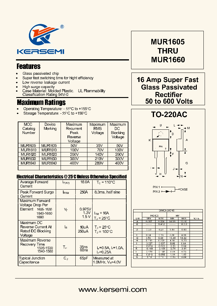 MUR1610_7165904.PDF Datasheet
