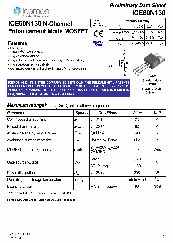 ICE60N130_7170190.PDF Datasheet