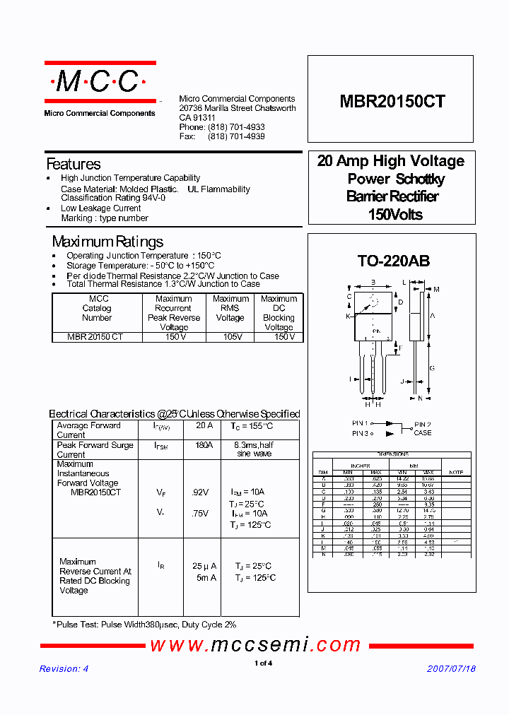 MBR20150CT07_7170460.PDF Datasheet