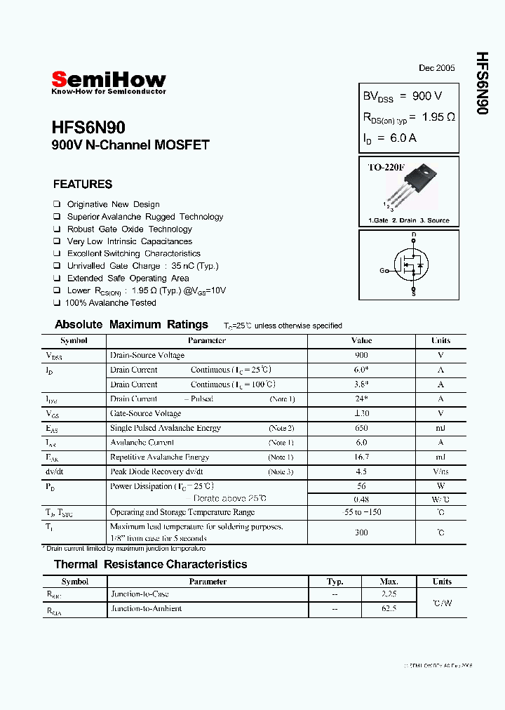 HFS6N90_7171699.PDF Datasheet