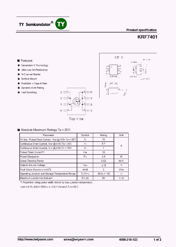 KRF7401_7178422.PDF Datasheet