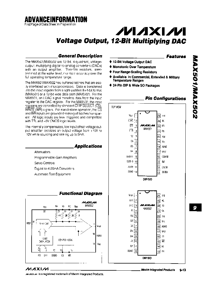 MAX501CWG_7181339.PDF Datasheet