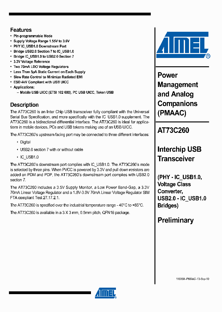 AT73C260_7191765.PDF Datasheet