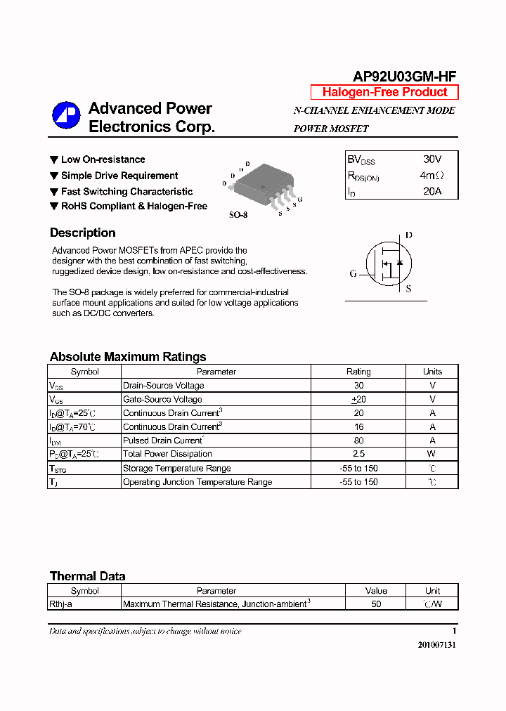 AP92U03GM-HF_7193372.PDF Datasheet