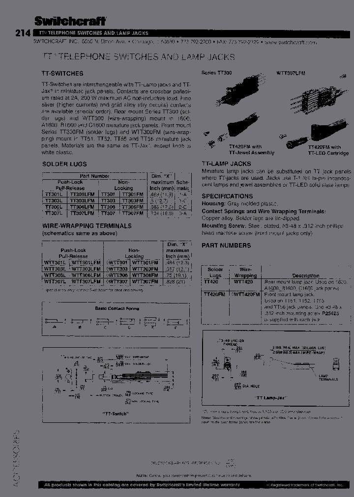 SWITCHCRAFTINC-TT207_7210431.PDF Datasheet